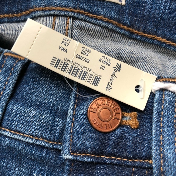 NWT Madewell 9" Mid-Rise Skinny Jeans in York Wash: Rip&Repair Edition Size 23 - Picture 11 of 11